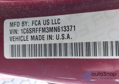2021 Ram 1500 Big Horn 4X4 5'7 Box from USA, damaged, VIN 1C6SRFFM3MN613371